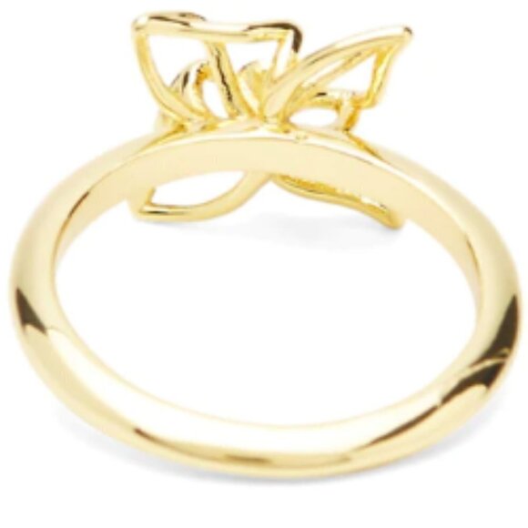 💕TED BAKER LONDON💕 Gold Mini Crystal Breeze Ring (M/L) NWT - Picture 3 of 8